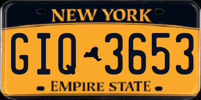 NY license plate GIQ3653