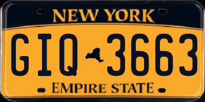 NY license plate GIQ3663