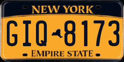 NY license plate GIQ8173