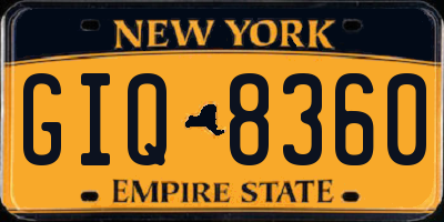 NY license plate GIQ8360