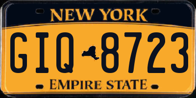 NY license plate GIQ8723
