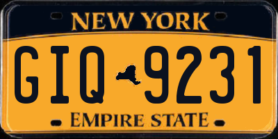 NY license plate GIQ9231