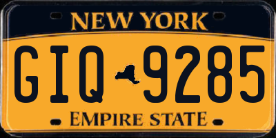 NY license plate GIQ9285