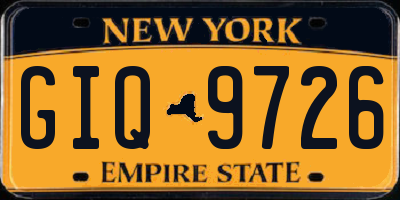 NY license plate GIQ9726
