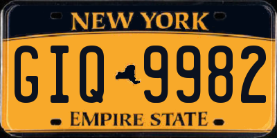 NY license plate GIQ9982