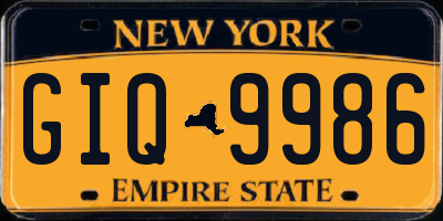 NY license plate GIQ9986