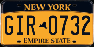 NY license plate GIR0732