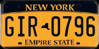 NY license plate GIR0796