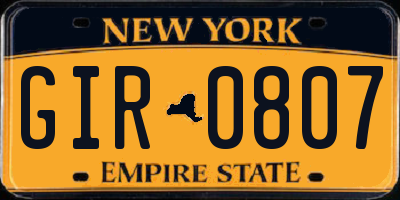 NY license plate GIR0807