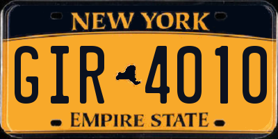 NY license plate GIR4010