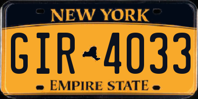 NY license plate GIR4033