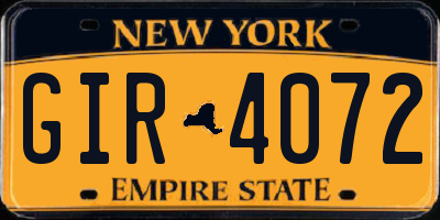 NY license plate GIR4072