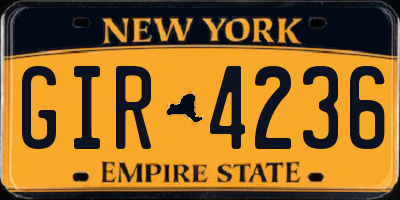 NY license plate GIR4236