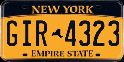 NY license plate GIR4323