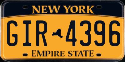 NY license plate GIR4396