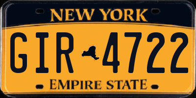 NY license plate GIR4722