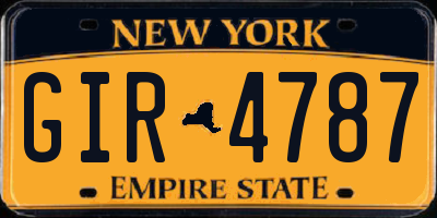NY license plate GIR4787