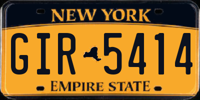 NY license plate GIR5414