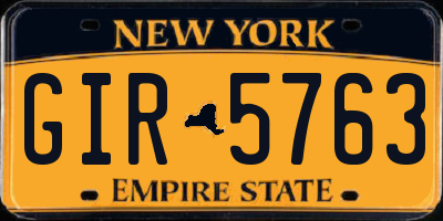 NY license plate GIR5763