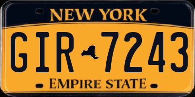 NY license plate GIR7243