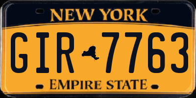 NY license plate GIR7763