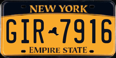 NY license plate GIR7916