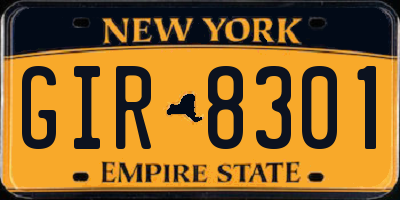 NY license plate GIR8301