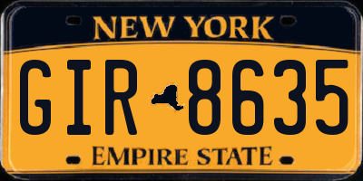 NY license plate GIR8635