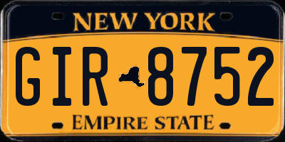NY license plate GIR8752