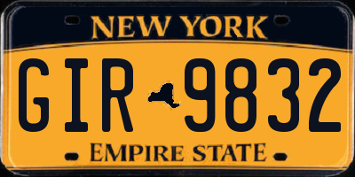 NY license plate GIR9832
