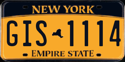 NY license plate GIS1114