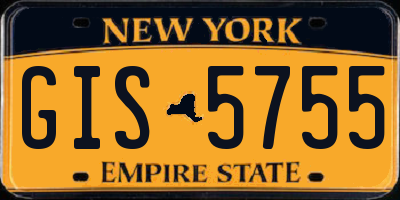 NY license plate GIS5755