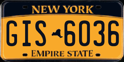 NY license plate GIS6036
