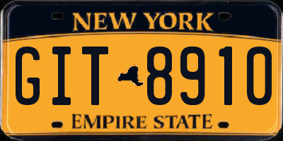 NY license plate GIT8910