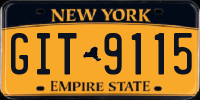 NY license plate GIT9115