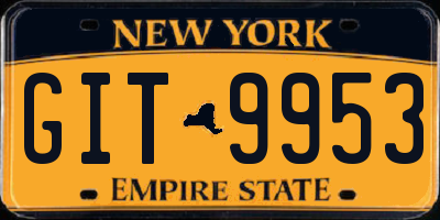 NY license plate GIT9953