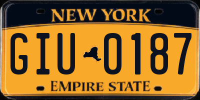 NY license plate GIU0187