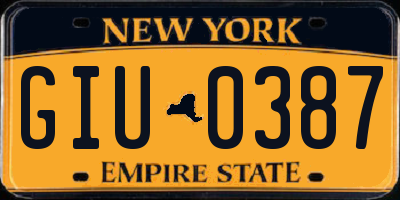 NY license plate GIU0387