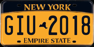 NY license plate GIU2018