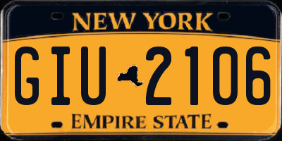 NY license plate GIU2106