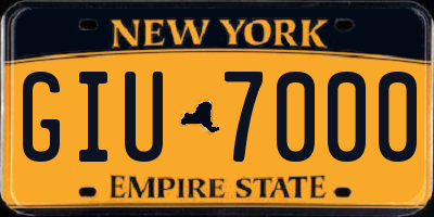 NY license plate GIU7000