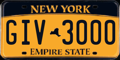 NY license plate GIV3000