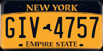 NY license plate GIV4757