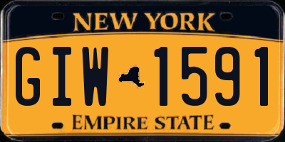NY license plate GIW1591
