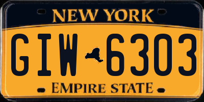 NY license plate GIW6303