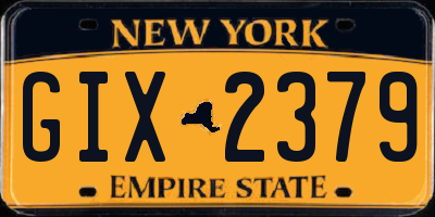 NY license plate GIX2379