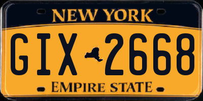 NY license plate GIX2668