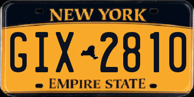 NY license plate GIX2810