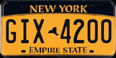 NY license plate GIX4200