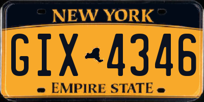 NY license plate GIX4346